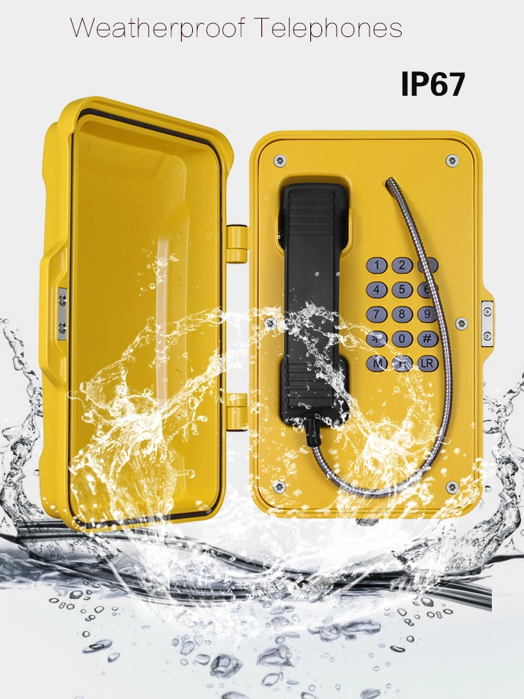 Ruggedized Watertight VoIP Telephone for Hazardous Industry, Tunnel Emergency SIP Telephone
